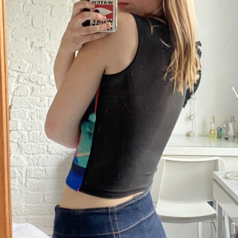 Retro Painting Print Tank Top