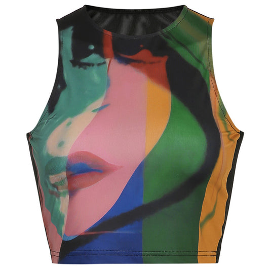 Retro Painting Print  Tank Top