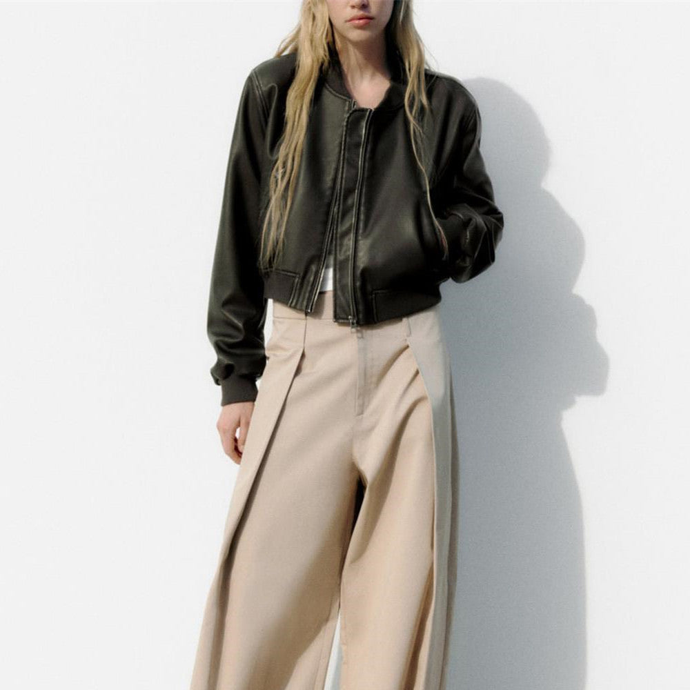 Vintage Imitation Leather Jacket