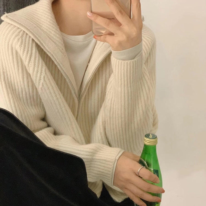 Zipper Knit Cardigan