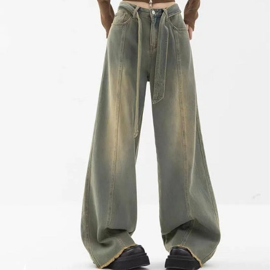 Retro Straight Wide Leg Pants