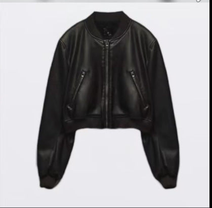 Vintage Imitation Leather Jacket