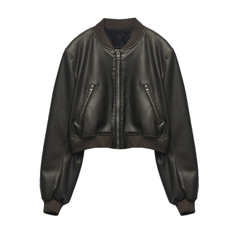 Vintage Imitation Leather Jacket