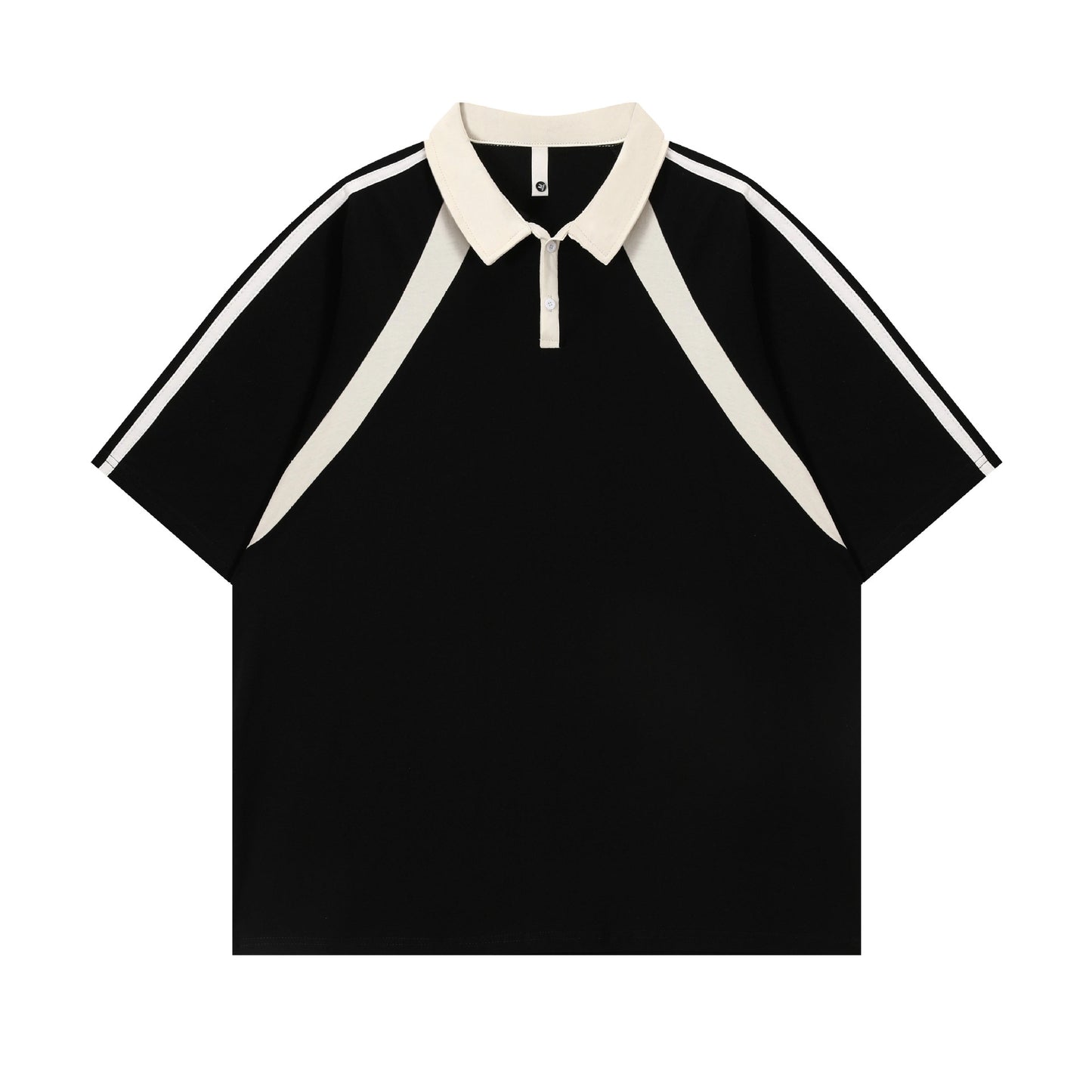 Contrast Color Short-sleeved Cotton Polo Shirt