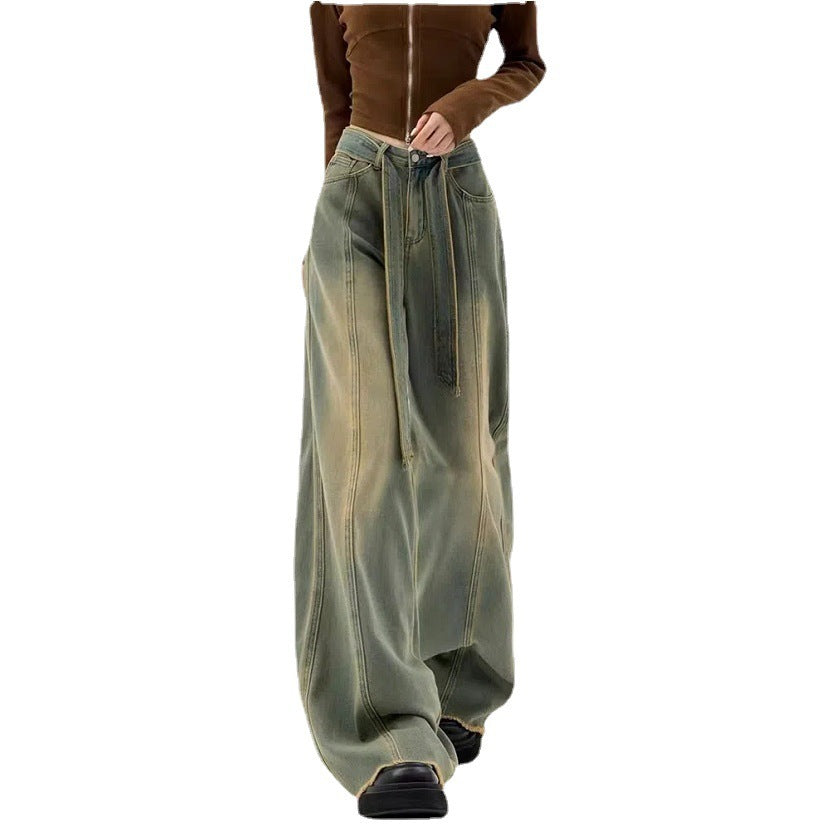 Retro Straight Wide Leg Pants