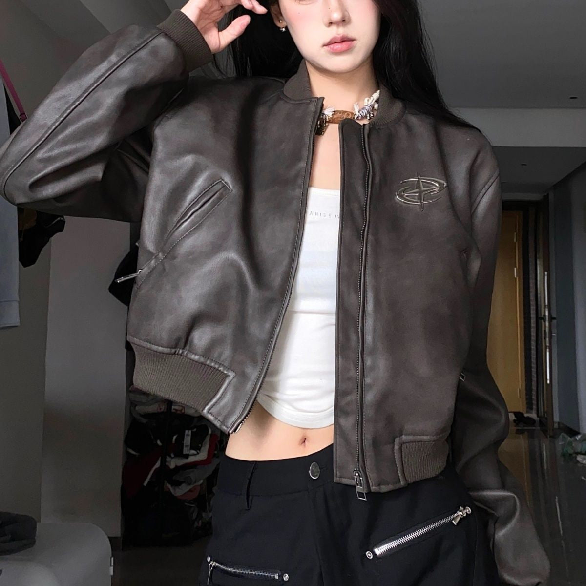 Retro Motorcycle Leather Jacket