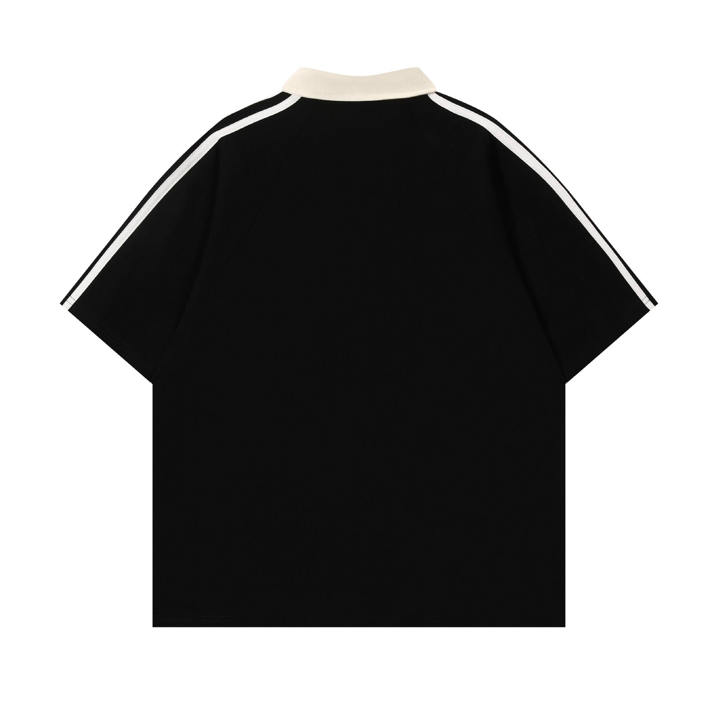 Contrast Color Short-sleeved Cotton Polo Shirt