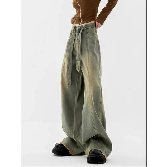 Retro Straight Wide Leg Pants