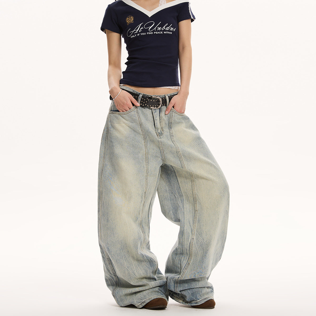 Retro Loose Wide-leg Jeans