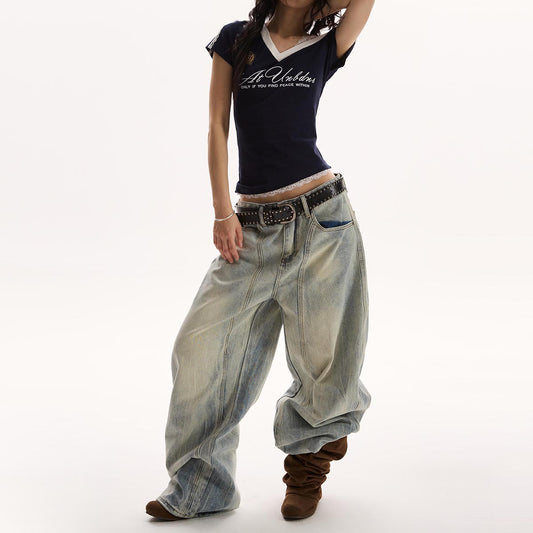 Retro Loose Wide-leg Jeans