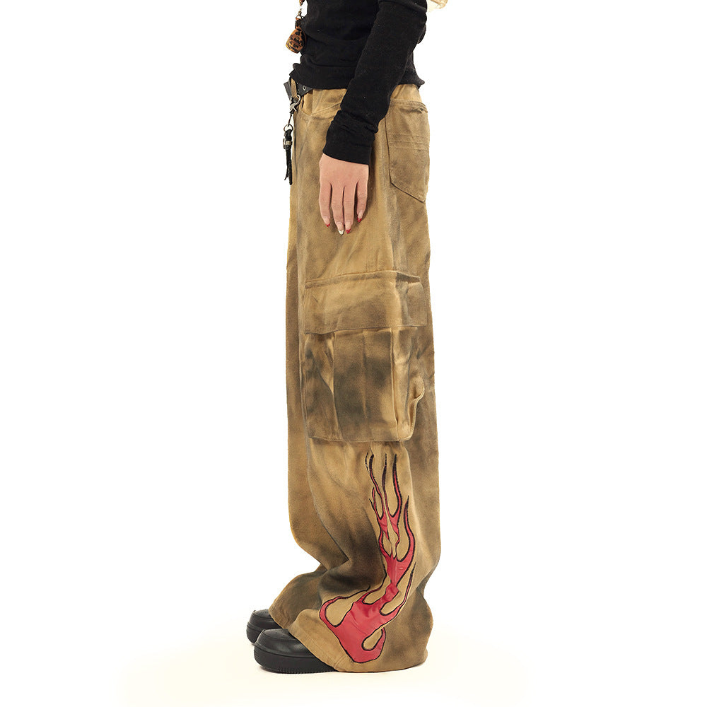 Soil Wind Tie-dyed Cargo Jeans