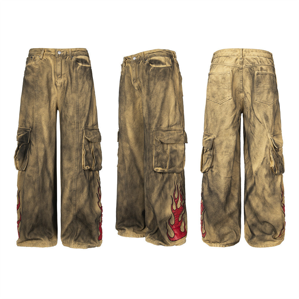 Soil Wind Tie-dyed Cargo Jeans