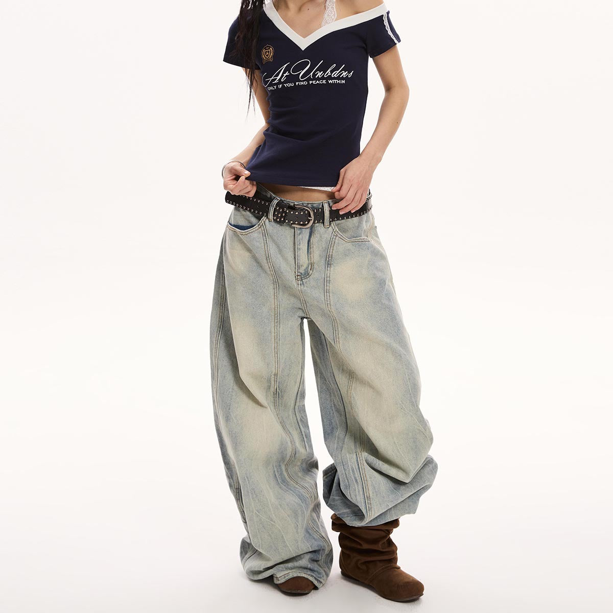 Retro Loose Wide-leg Jeans