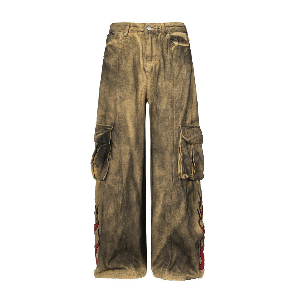 Soil Wind Tie-dyed Cargo Jeans