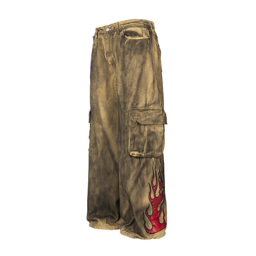 Soil Wind Tie-dyed Cargo Jeans