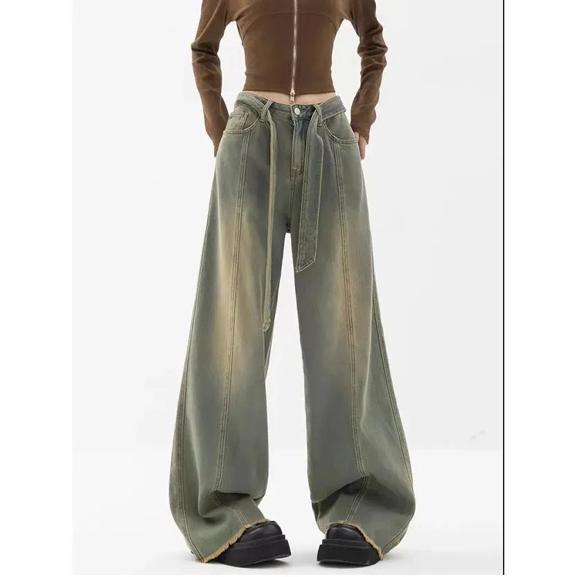 Retro Straight Wide Leg Pants