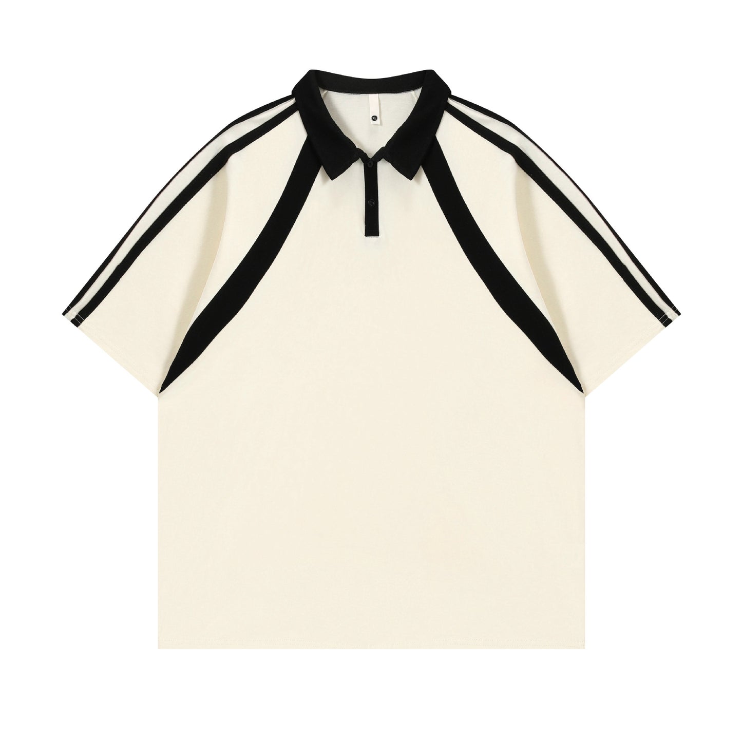 Contrast Color Short-sleeved Cotton Polo Shirt
