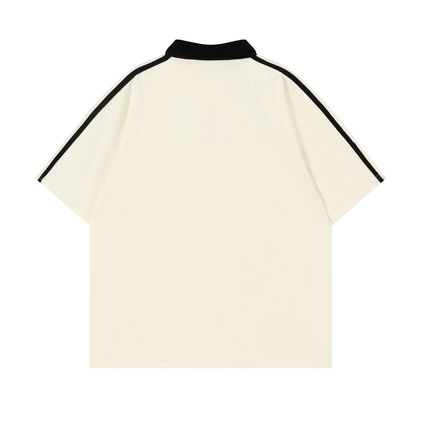 Contrast Color Short-sleeved Cotton Polo Shirt Lapel