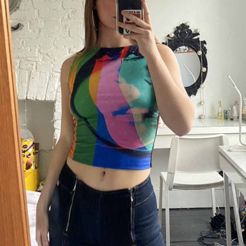 Retro Painting Print  Tank Top