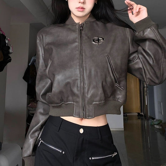 Retro Motorcycle Leather Jacket