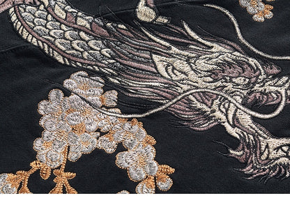 Dragon Embroidery Zipper Hoodie