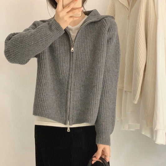 Zipper Knit Cardigan
