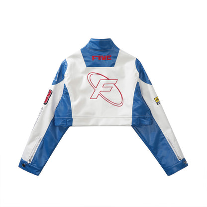 Letter Embroidery Short Jacket
