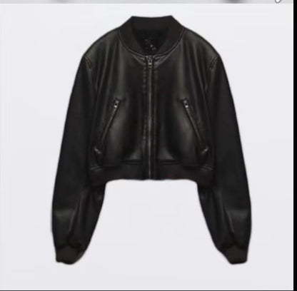 Vintage Imitation Leather Jacket
