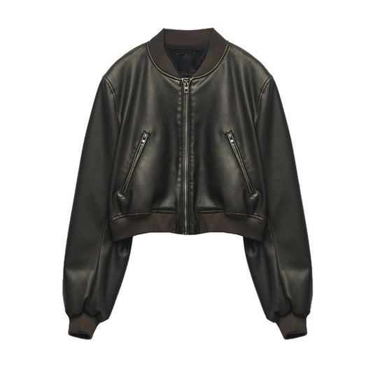 Vintage Imitation Leather Jacket