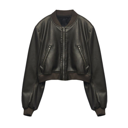Vintage Imitation Leather Jacket