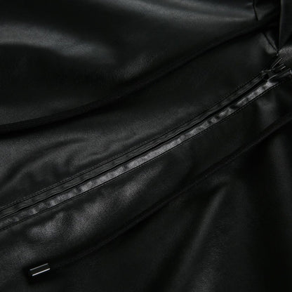 American Retro Hooded Leather Jacket