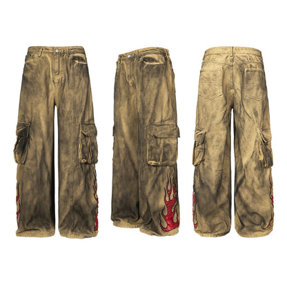 Soil Wind Tie-dyed Cargo Jeans