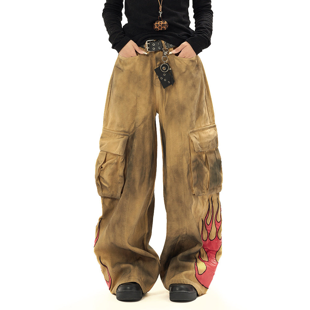 Soil Wind Tie-dyed Cargo Jeans