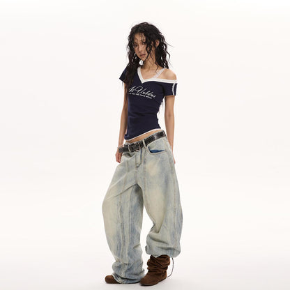 Retro Loose Wide-leg Jeans