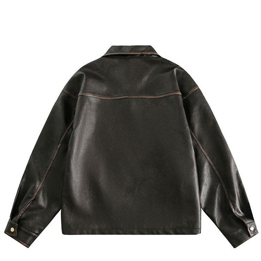 American Retro Butterfly Leather Jacket