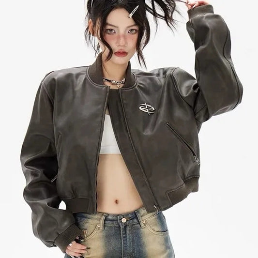 Retro Motorcycle Leather Jacket